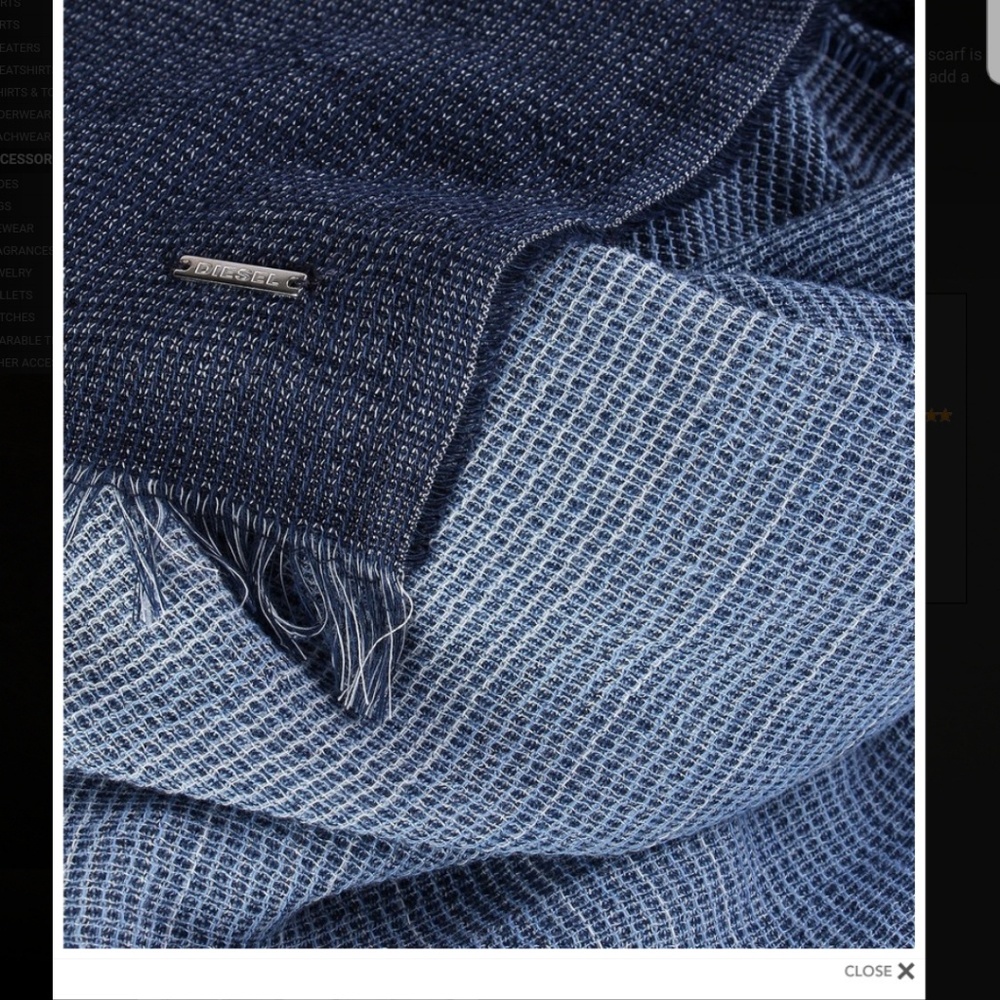 🆕️Diesel Segrade scarf light/dark blue, Italy - Picture 2 of 8